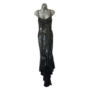 NWT Mandalay Black Sequined Hi-Lo Formal/Cocktail Dress size 6